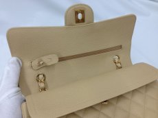Photo12: Auth Chanel Matelasse Caviar Leather Double flap Chain Shoulder bag 3I060120K (12)