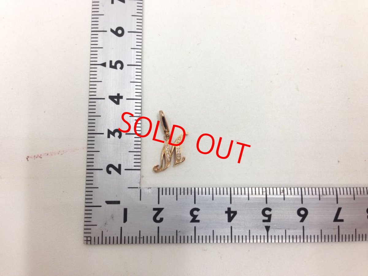 Photo9: Auth YUKIZAKI Pendant D 0.03ct Nombre M 18K YellowGOLD 0.81g 3I060200K (9)