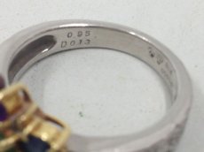 Photo3: Sachi Fukuhara K18 (9.2 g)Yellow Gold Pt900 D0.13ct Ring US Size6.5 3I060170K (3)