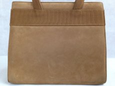 Photo2: Auth Salvatore Ferragamo Hand Bag Suede Leather Brown  VTG 5D070140# (2)