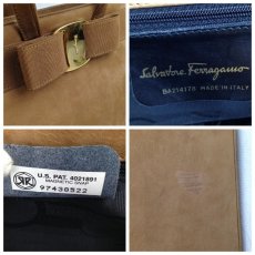 Photo12: Auth Salvatore Ferragamo Hand Bag Suede Leather Brown  VTG 5D070140# (12)