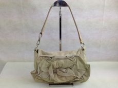 Photo1: Auth YVES SAINT LAURENT Nadja Beige Shoulder Bag suede 5D132490# (1)