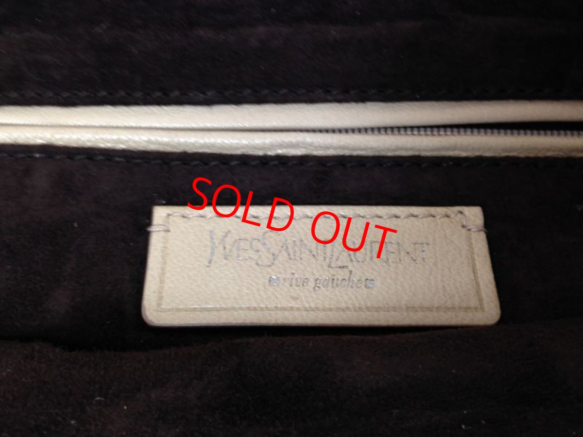 Photo10: Auth YVES SAINT LAURENT Nadja Beige Shoulder Bag suede 5D132490# (10)