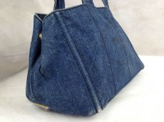 Photo4: Authentic Prada Tote Bag Canapa Indigo 5E19E110# (4)