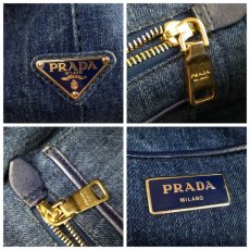 Photo11: Authentic Prada Tote Bag Canapa Indigo 5E19E110# (11)