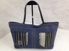Photo1: Givenchy Denim Shoulder HandBag Tote Shopper Bag 5E256090 (1)