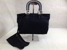 Photo1: Auth FENDI BLACK Italy Handbag 5E268013 (1)