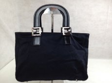 Photo3: Auth FENDI BLACK Italy Handbag 5E268013 (3)