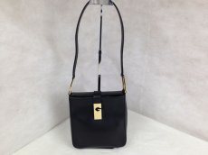 Photo1: Auth GIVENCHY Vintage Logos Leather Shoulder Bag Black 5E256460* (1)