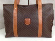 Photo2: Auth CELINE Brown Macadam PVC Leather Tote shoulder Bag 5E270194 (2)