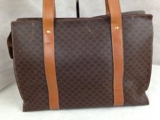 Photo3: Auth CELINE Brown Macadam PVC Leather Tote shoulder Bag 5E270194 (3)