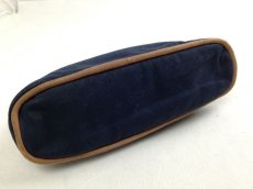 Photo5: Auth HERMES Bolide Pouch Navy 100% Cotton Leather 5E270010 (5)