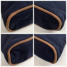 Photo12: Auth HERMES Bolide Pouch Navy 100% Cotton Leather 5E270010 (12)