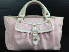 Photo1: Auth CELINE HAND BAG Pink Canvas Vintage 5F170392 (1)