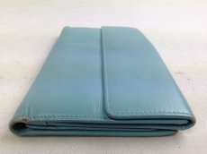 Photo3: Auth Chanel Coco Button Bifold Long Wallet Light Blue Leather 5F170942# (3)