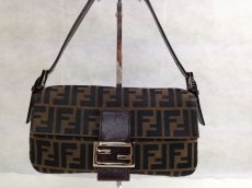 Photo1: Auth FENDI Zucca Pattern Logos Shoulder Bag Brown Made Italy 5F301320 (1)