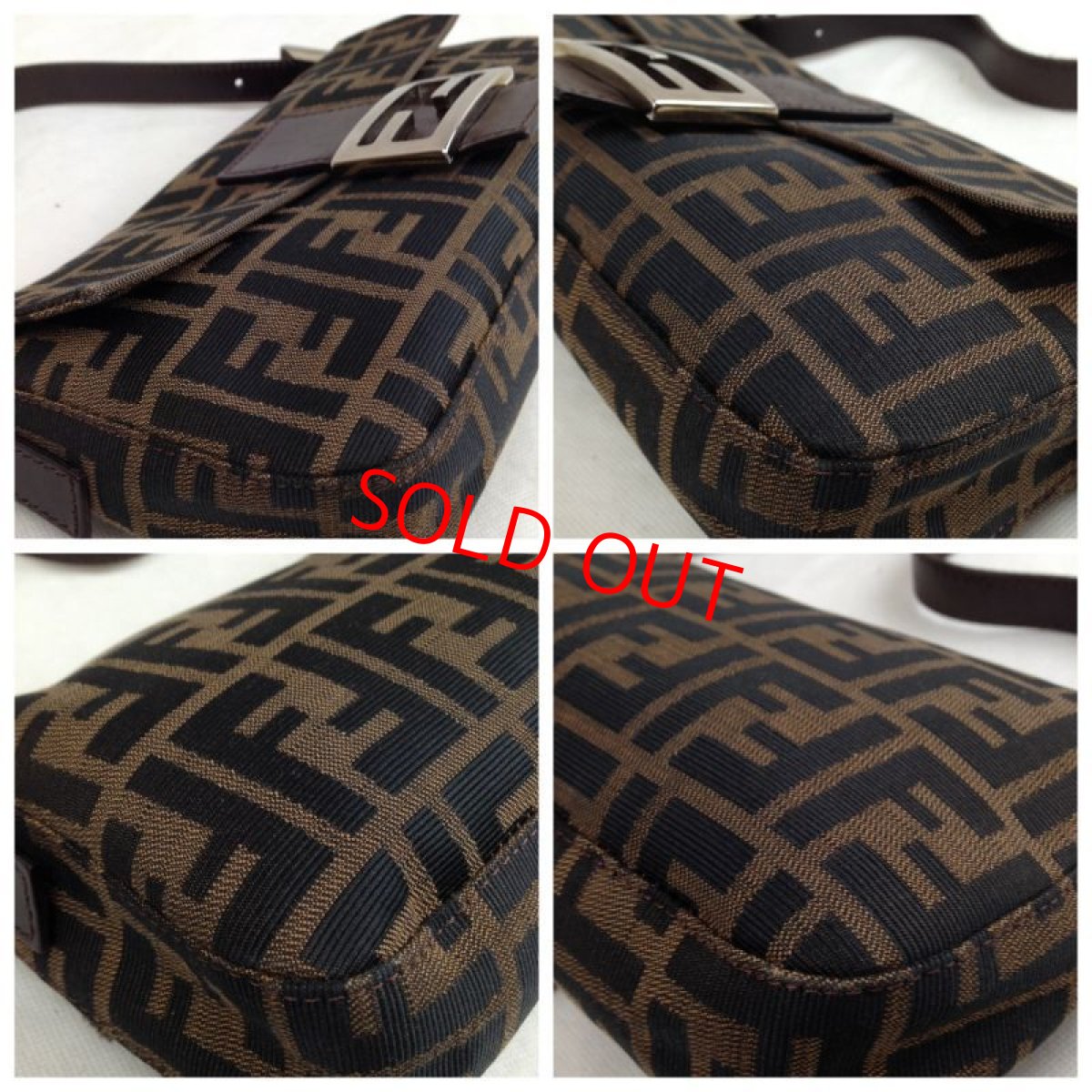Photo11: Auth FENDI Zucca Pattern Logos Shoulder Bag Brown Made Italy 5F301320 (11)