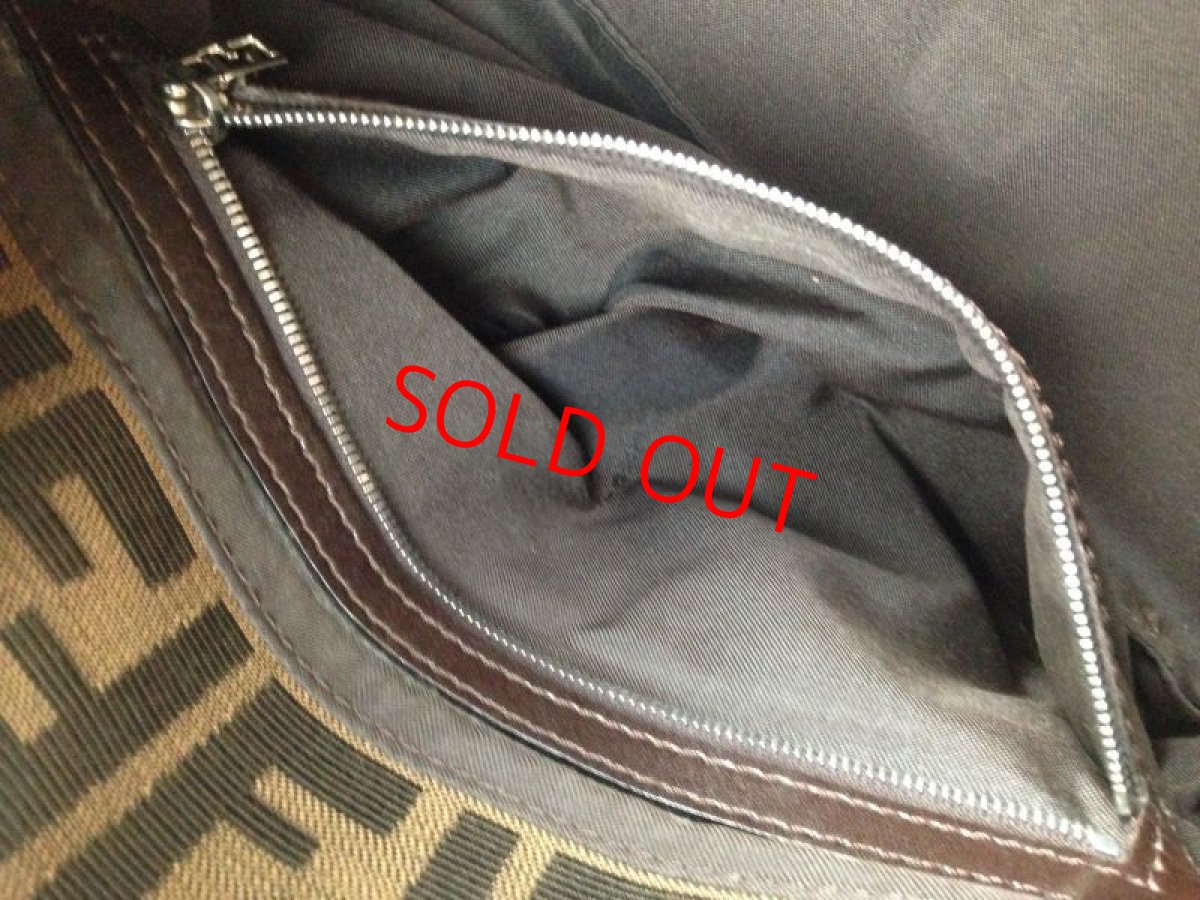 Photo8: Auth FENDI Zucca Pattern Logos Shoulder Bag Brown Made Italy 5F301320 (8)