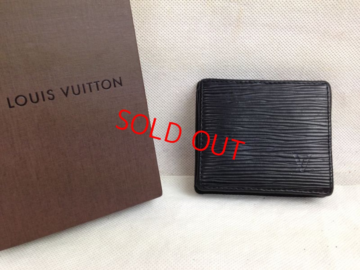 Photo1: Authentic Louis Vuitton Porte Monnaie Boite Epi Coin Case Leather Black 5F300630 (1)