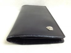 Photo5: GIANNI VERSACE Medusa logo Patent Leather BLACK Bifold Long Wallet 5F303042# (5)