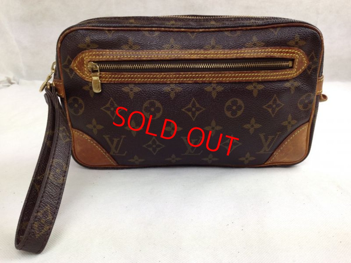 Photo1: Auth LOUIS VUITTON Marly Dragonne Monogram Canvas Pochette Clutch Bag 5G140320P (1)