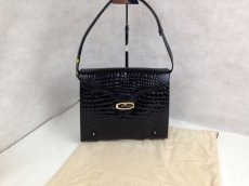 Photo1: Jollibors Women Patent Leather Crocodile Shoulder bags Black 5G21S490# (1)