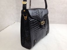 Photo4: Jollibors Women Patent Leather Crocodile Shoulder bags Black 5G21S490# (4)