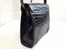 Photo5: Jollibors Women Patent Leather Crocodile Shoulder bags Black 5G21S490# (5)