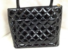 Photo3: Auth CHANEL Matelasse Patent Toilette Shoulder Tote Bag Black 5F021590 (3)