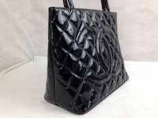 Photo4: Auth CHANEL Matelasse Patent Toilette Shoulder Tote Bag Black 5F021590 (4)