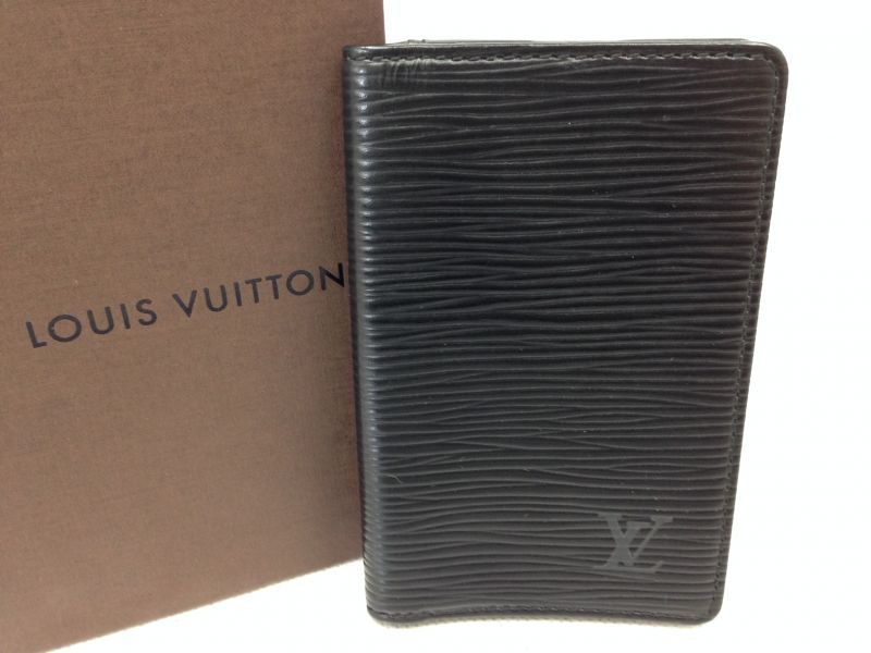Auth Louis Vuitton Epi Pochette Cartes Visite Card Case Black Vintage ...