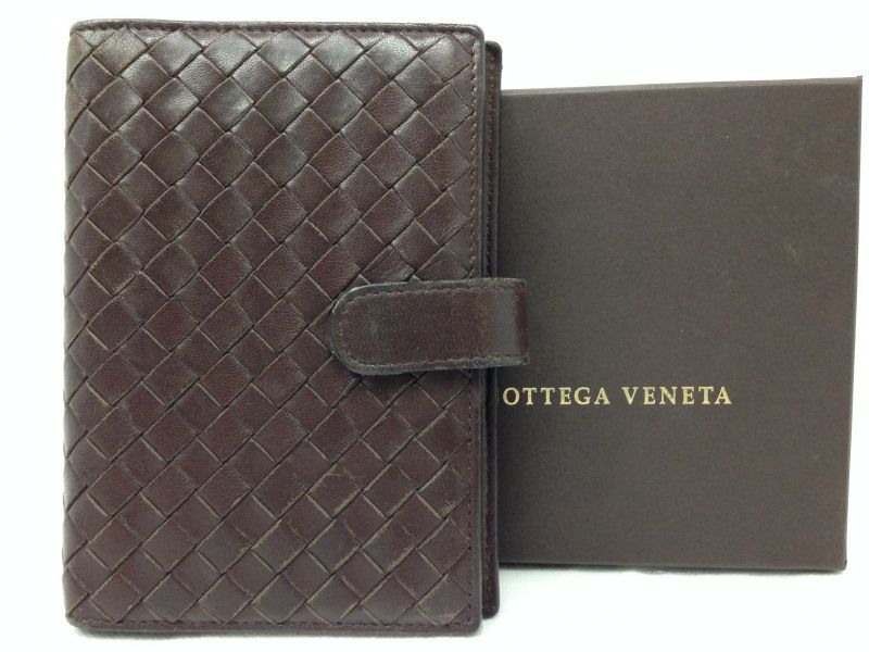 Authentic BOTTEGA VENETA leather Notebook cover Intrecciato 6G120340m