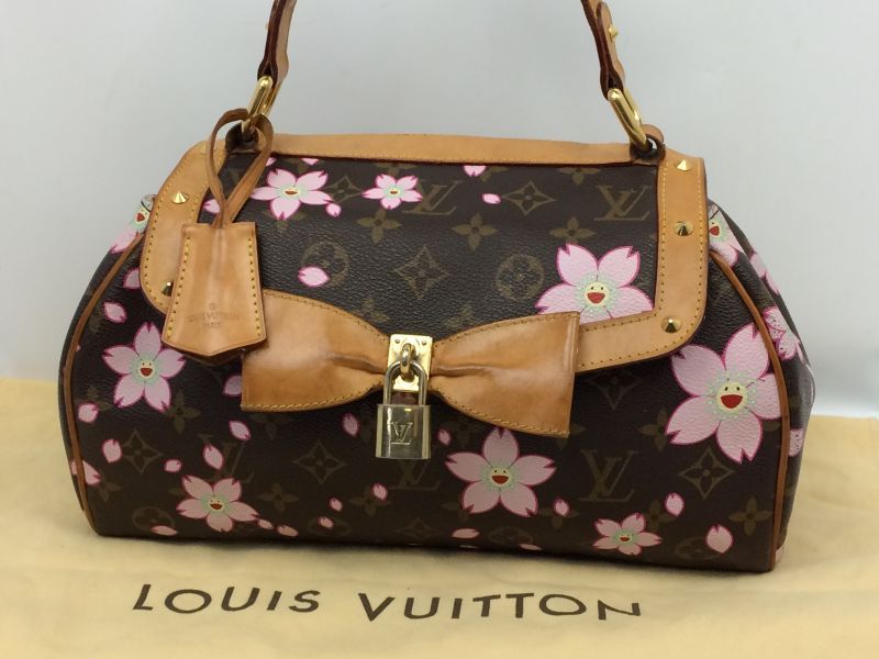 LOUIS VUITTON Monogram Cherry Blossom Sac Retro Bag Brown 1293006