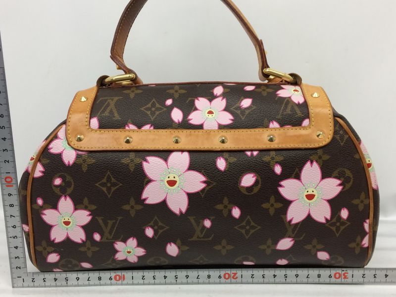 LOUIS VUITTON Monogram Cherry Blossom Sac Retro Bag Brown 1218700