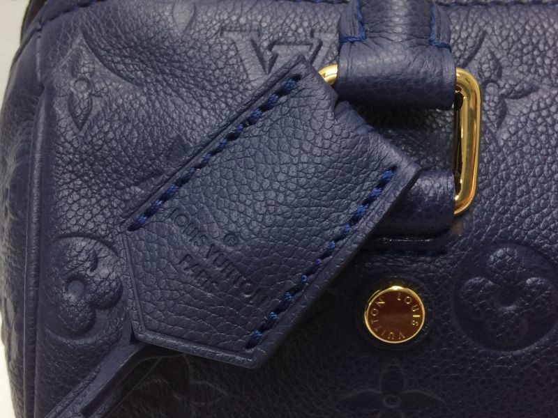 LOUIS VUITTON Empreinte Blue Speedy 25 Handbag Shoulder Leather Dust Bag  AUTH LV