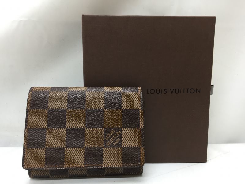 LOUIS VUITTON Damier Ebene Checkbook Cover Card Holder Wallet