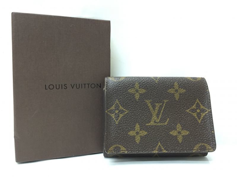 Auth Louis Vuitton Monogram Enveloppe Cartes De Visite Card Case