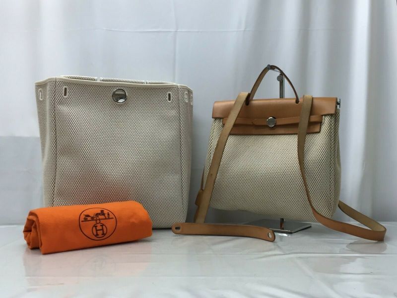 Auith Hermes Her bag White Canvas backpack Shoulder Bag Good 0J130130n -  Tokyo Vintage Store