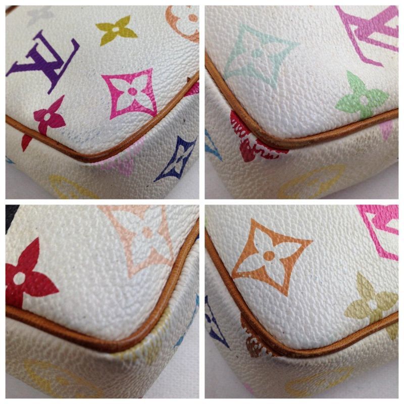 Louis Vuitton Vintage White Multi Ab Pochette Bag