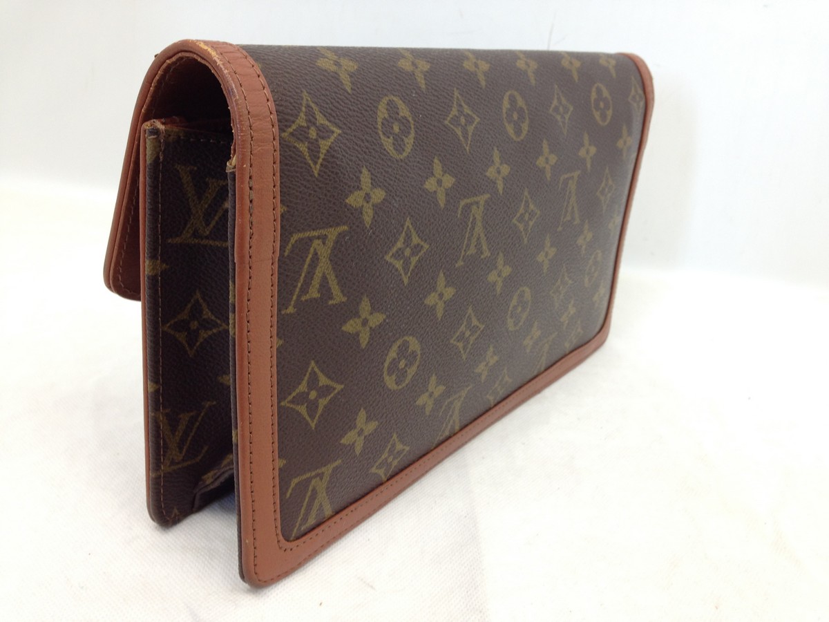Authentic Louis Vuitton Monogram Pochette Dame GM Clutch Hand Bag