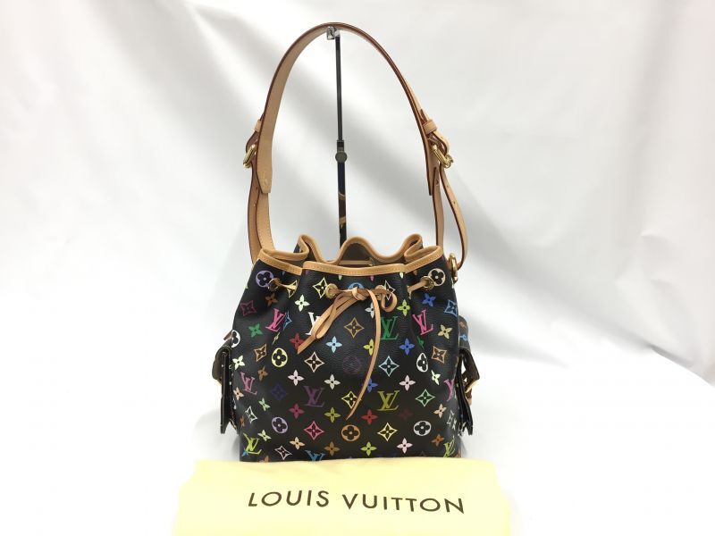 Auth Louis Vuitton Monogram Multi Color Black Petit Noe Shoulder bag  1D190020n - Tokyo Vintage Store