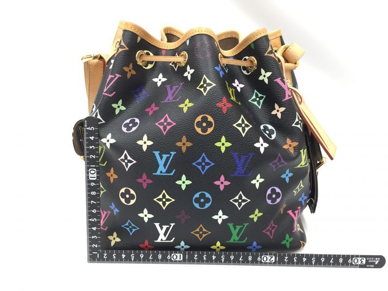 Auth Louis Vuitton Monogram Multi Color Black Petit Noe Shoulder