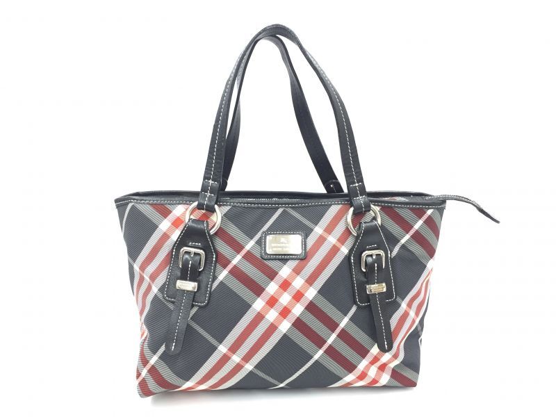 Auth Burberry Blue Label Check Nylon Shoulder Tote Bag 1F160130n