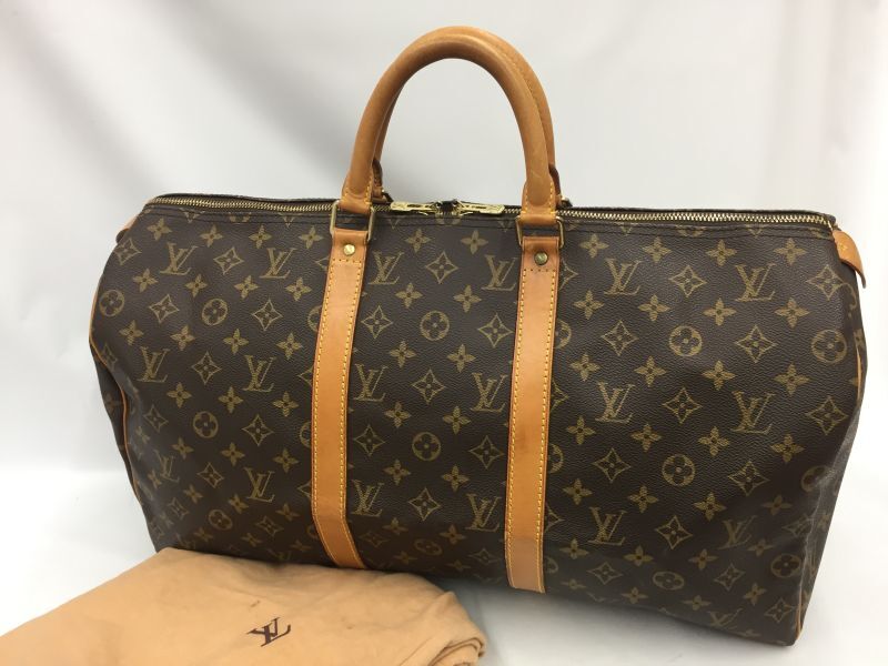 Auth Louis Vuitton Monogram Keepall 50 Travel Hand Bag 2A190130n