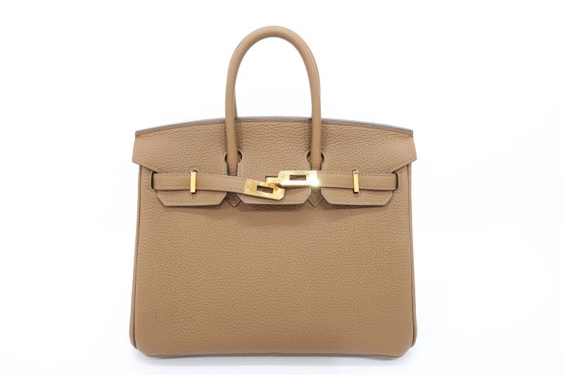 Authentic Hermes Birkin 25 togo Leather Brown Hand Bag UNUSED 3B220010n