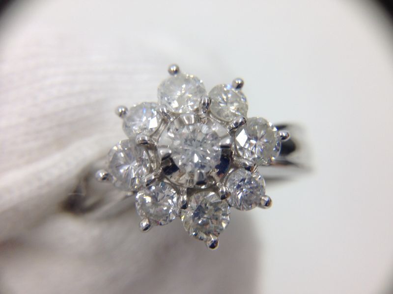 PT 900 (4.44g)Platinum + 1.0 ct diamonds Ring US Size 4.5 (EU 47) 3G260100K