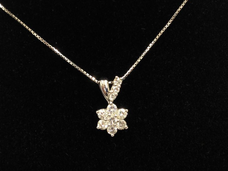 Platinum (3.96g) PT900 PT850 Necklace Diamond 0.5CT 3G260070K